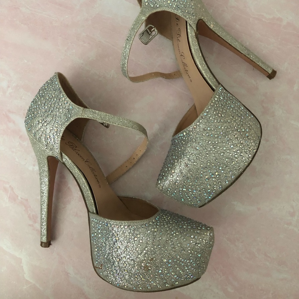 Size 7 Bling / Rhinestone Heels Gently Loved